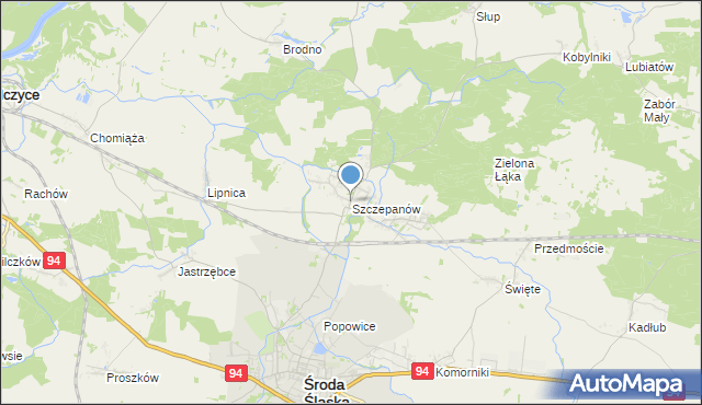 mapa Szczepanów, Szczepanów gmina Środa Śląska na mapie Targeo